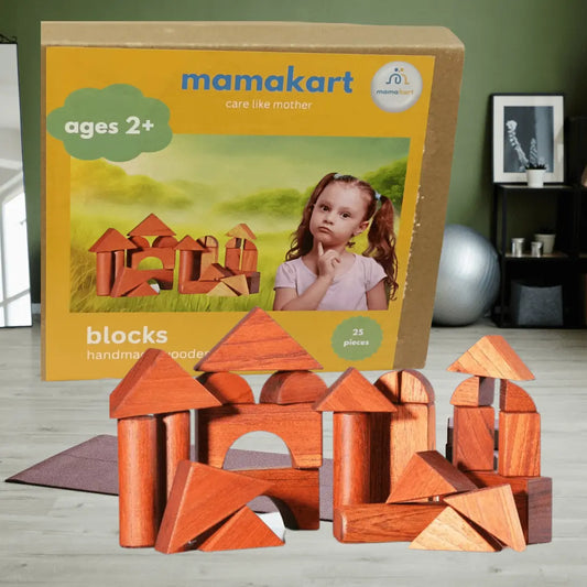 Wooden Blocks ( 25 pieces ) | Mamakarttoys mamakart toys