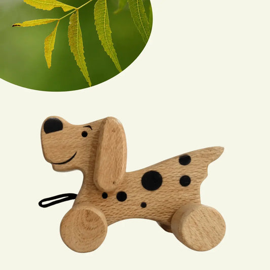 Wooden Pull Along Dog Toy | Mamakarttoys mamakart toys