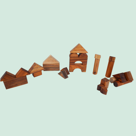 Wooden Blocks ( 25 pieces ) | Mamakarttoys